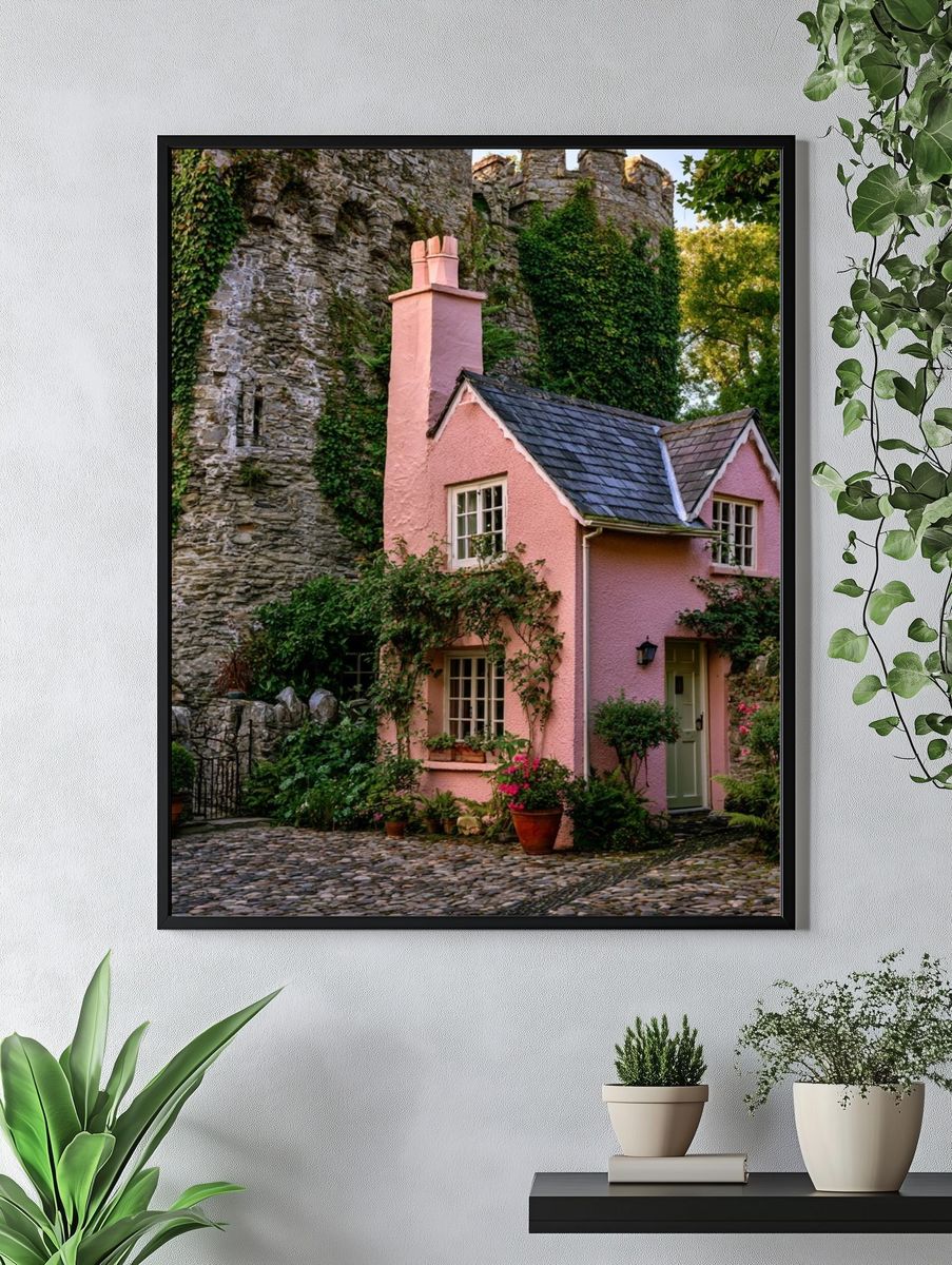 Pink Cottage by the Castle Poster. — room view 4