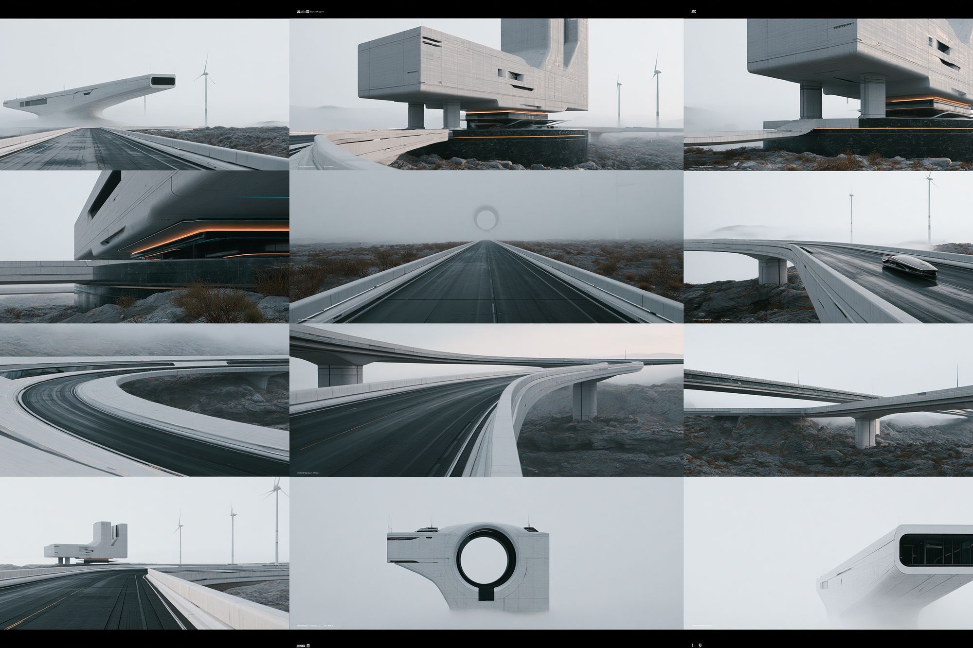 Futuristic Bridge Architecture Poster. poster — architecture art