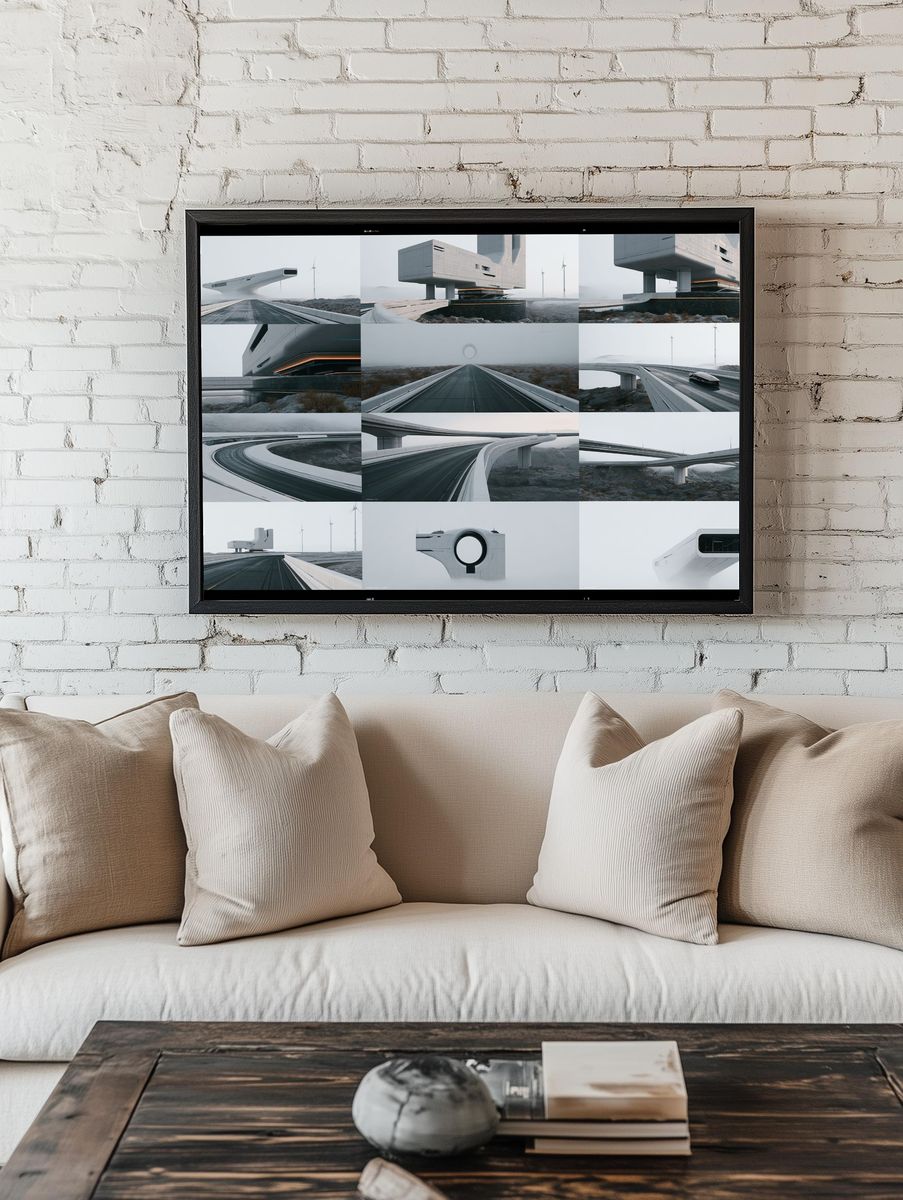 Futuristic Bridge Architecture Poster. room preview