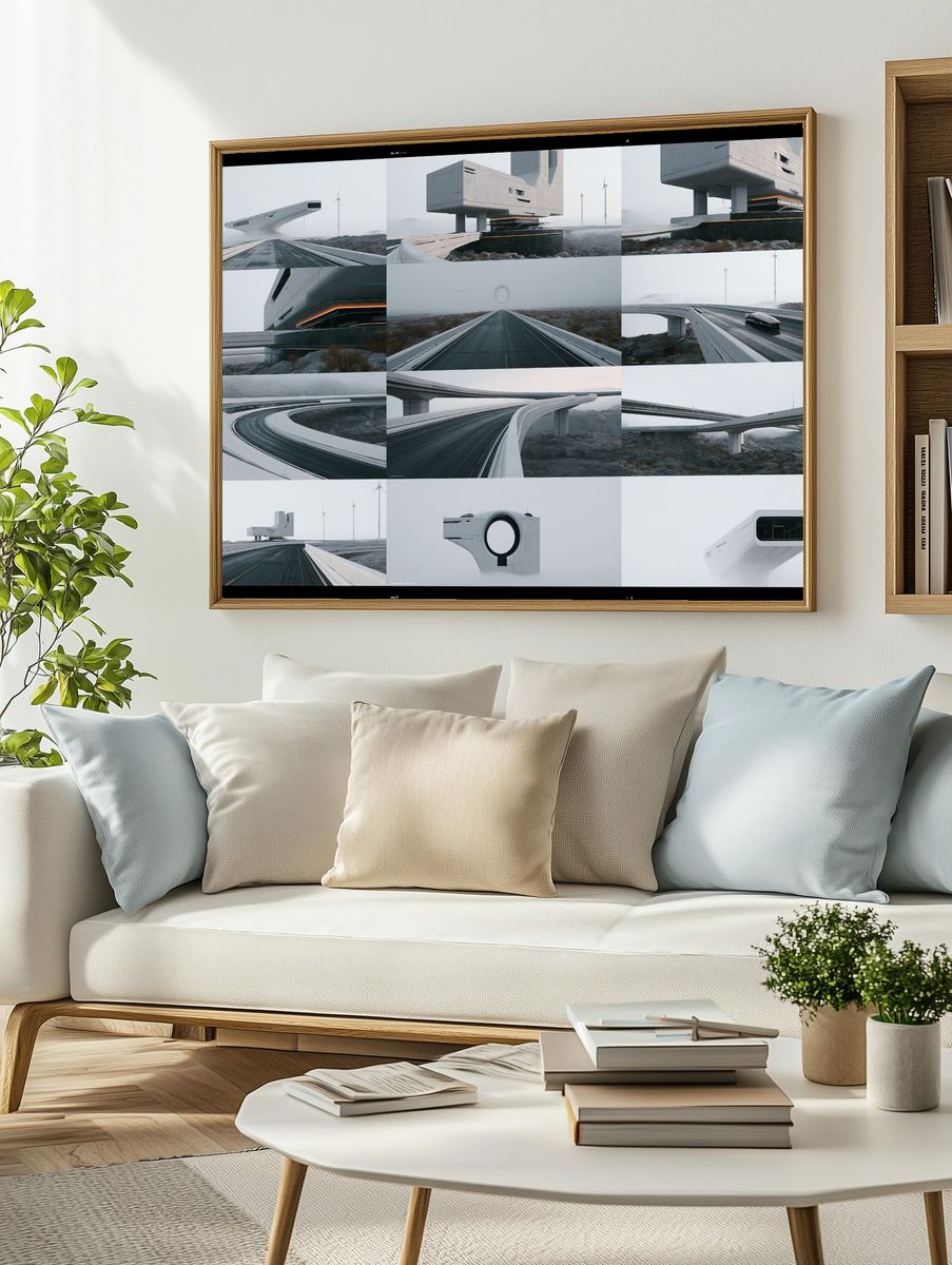 Futuristic Bridge Architecture Poster. — room view 2