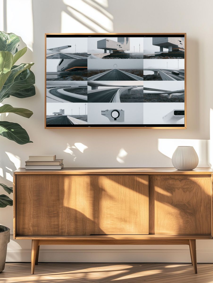 Futuristic Bridge Architecture Poster. — room view 3