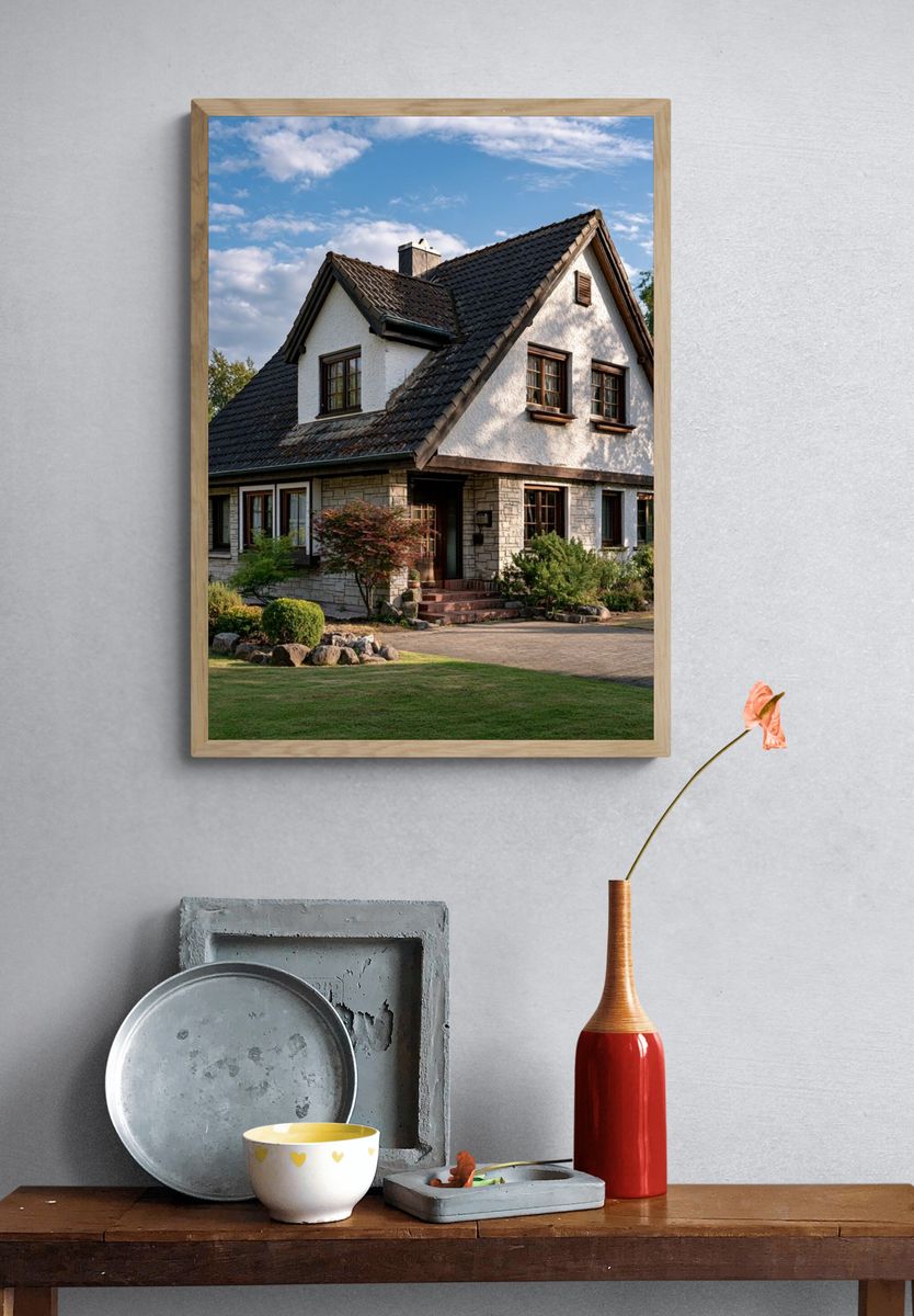 Charming Cottage House Photography Poster. — room view 3
