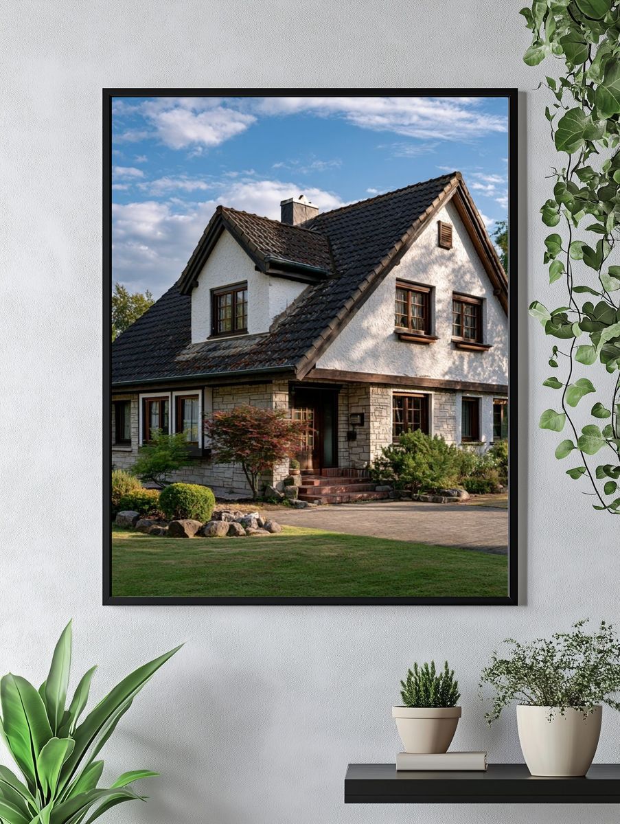 Charming Cottage House Photography Poster. — room view 4