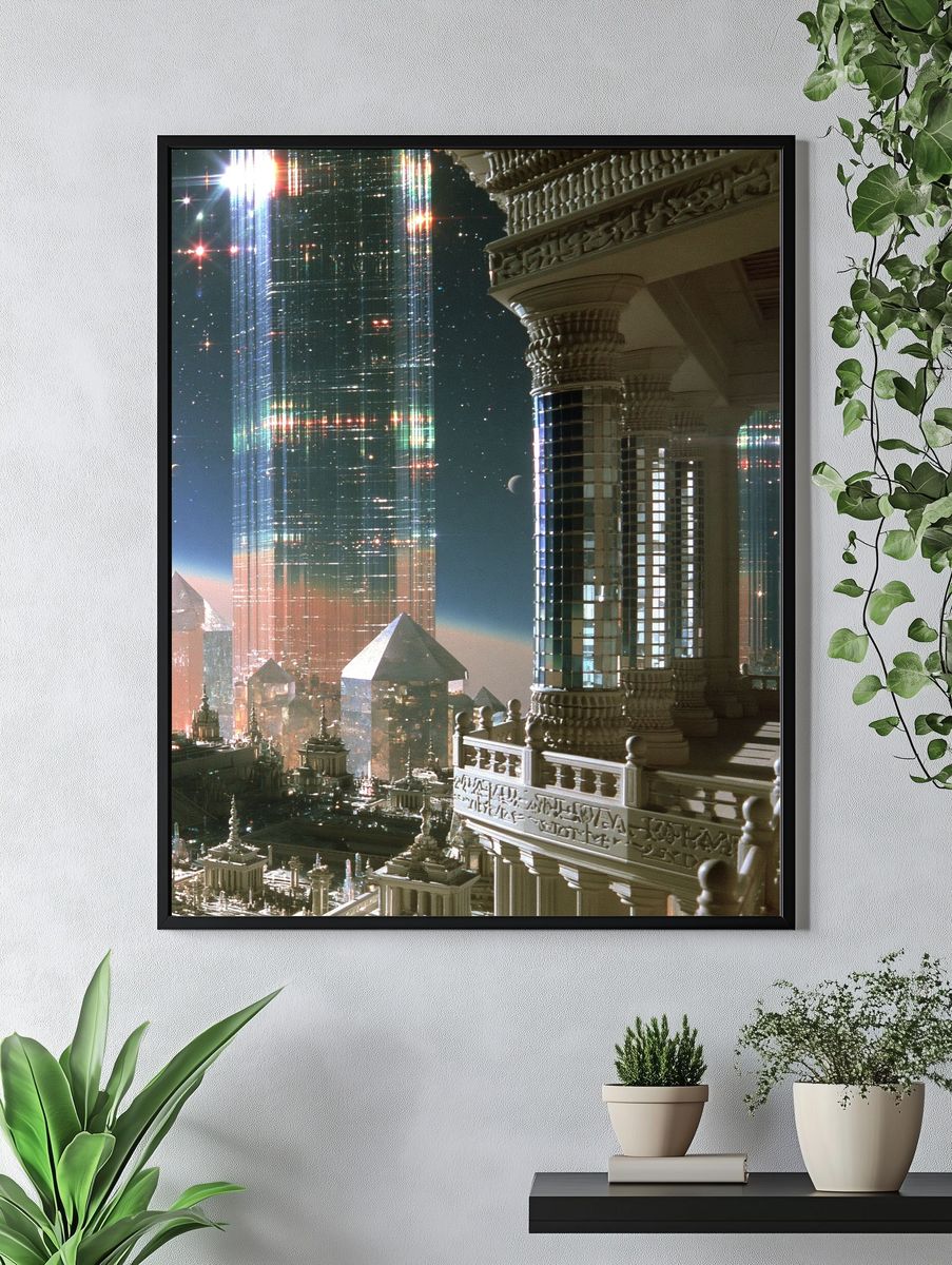 Futuristic Cityscape Architecture Print. — room view 4