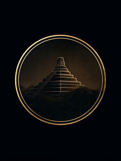 Golden Pyramid Architecture Print.
