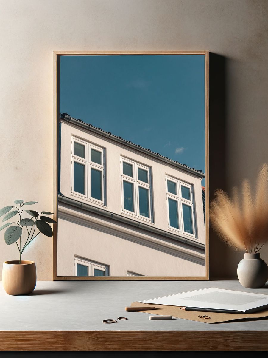 Blue Sky Townhouse Architecture Poster. — room view 2