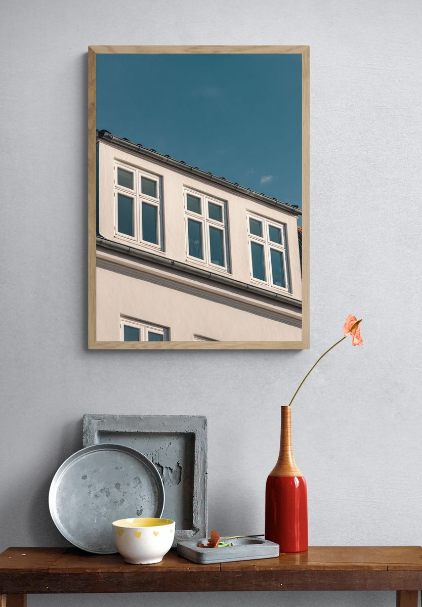Blue Sky Townhouse Architecture Poster. — room view 3