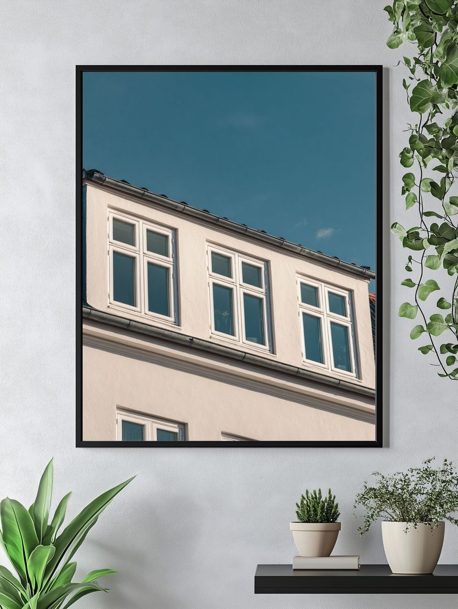 Blue Sky Townhouse Architecture Poster. — room view 4