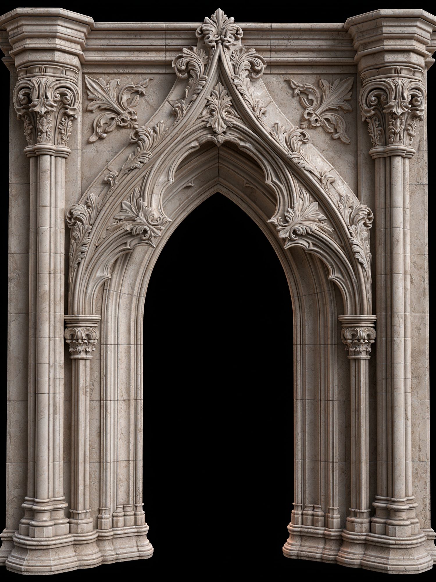 Gothic Stone Archway Architecture Print. poster detail