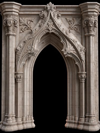 Gothic Stone Archway Architecture Print.