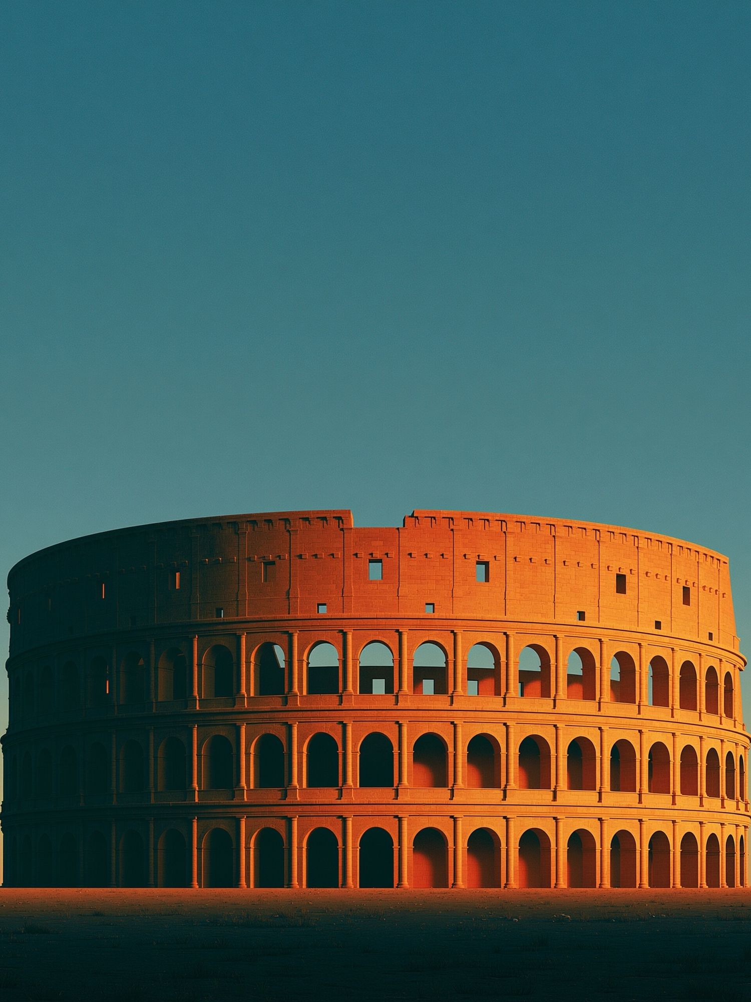 Colosseum Sunset Architecture Poster. poster detail