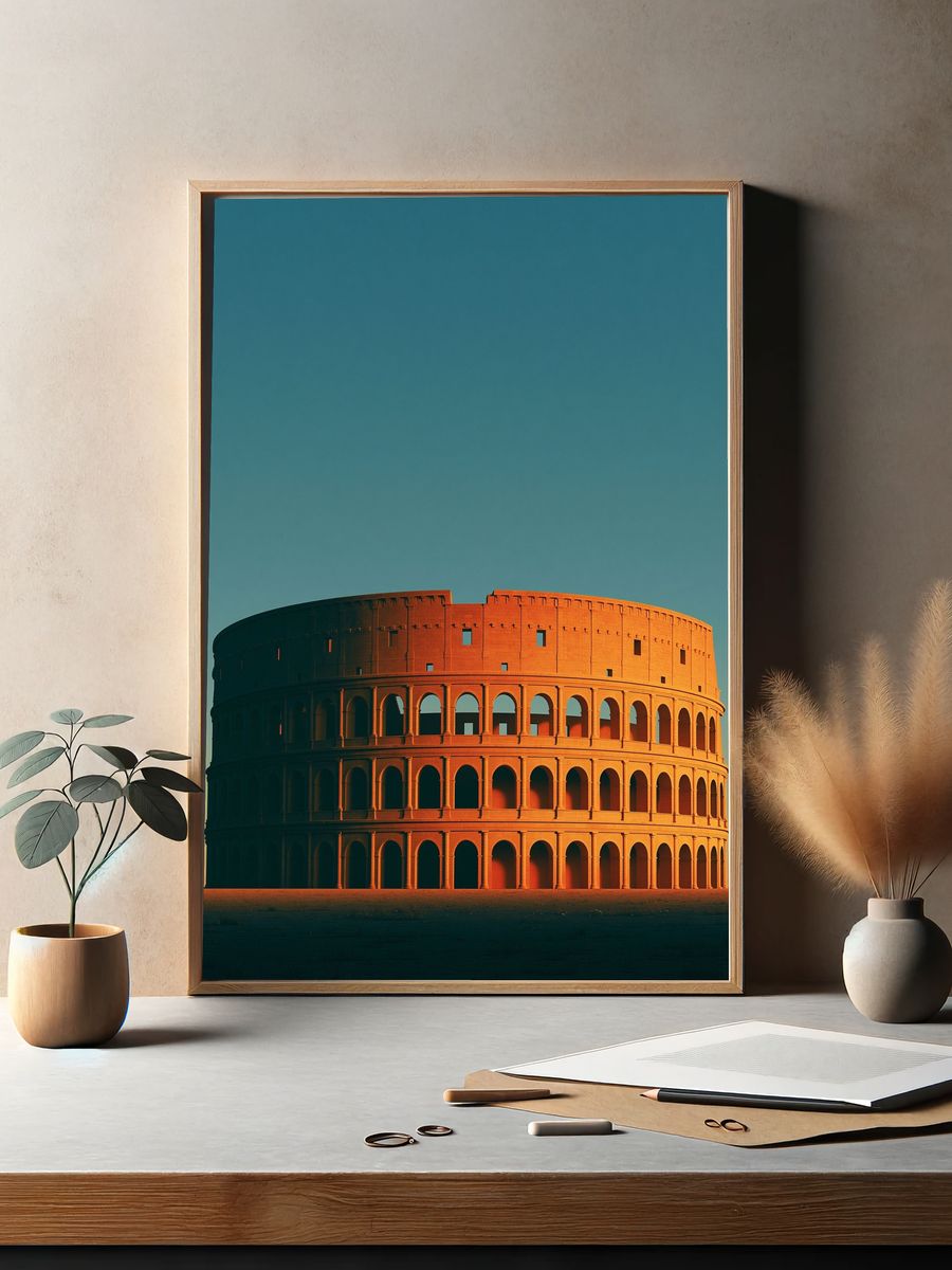 Colosseum Sunset Architecture Poster. — room view 2