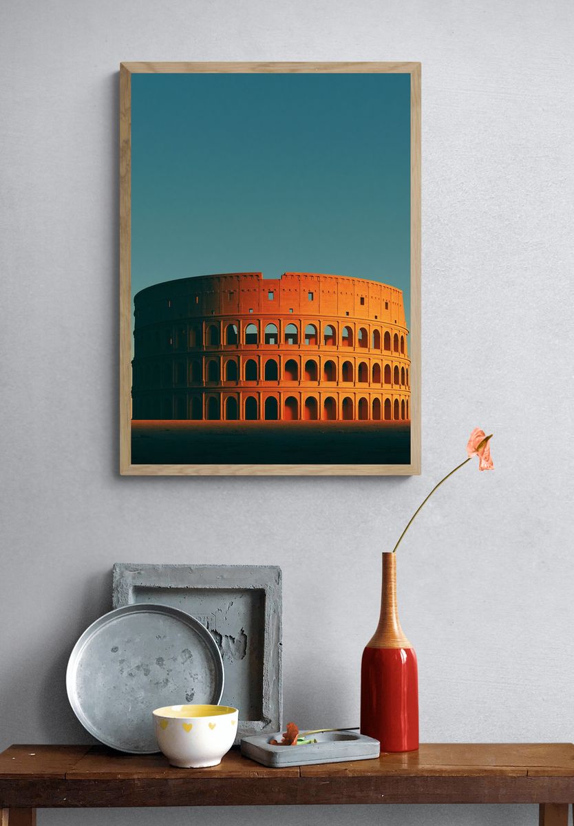Colosseum Sunset Architecture Poster. — room view 3