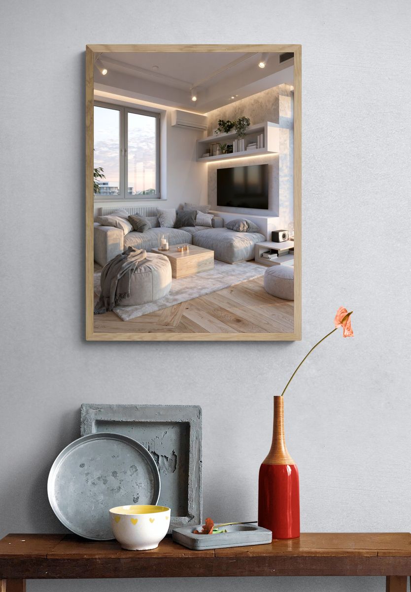 Modern Minimalist Living Room Print. — room view 3