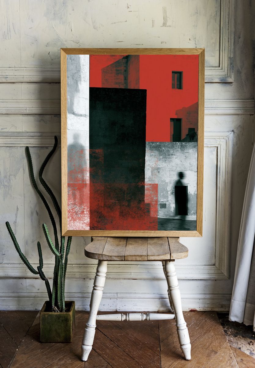 Urban Facade Collage Poster. — room view 1