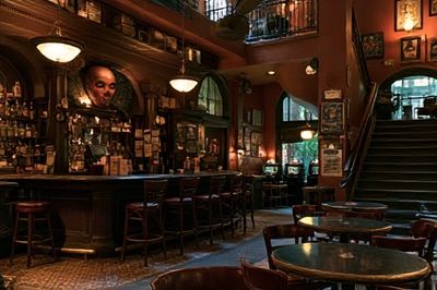 Cozy Vintage Bar Interior Poster.