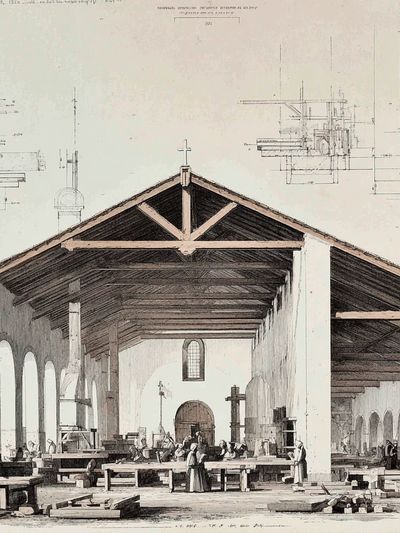 Architectural Church Interior Print. poster