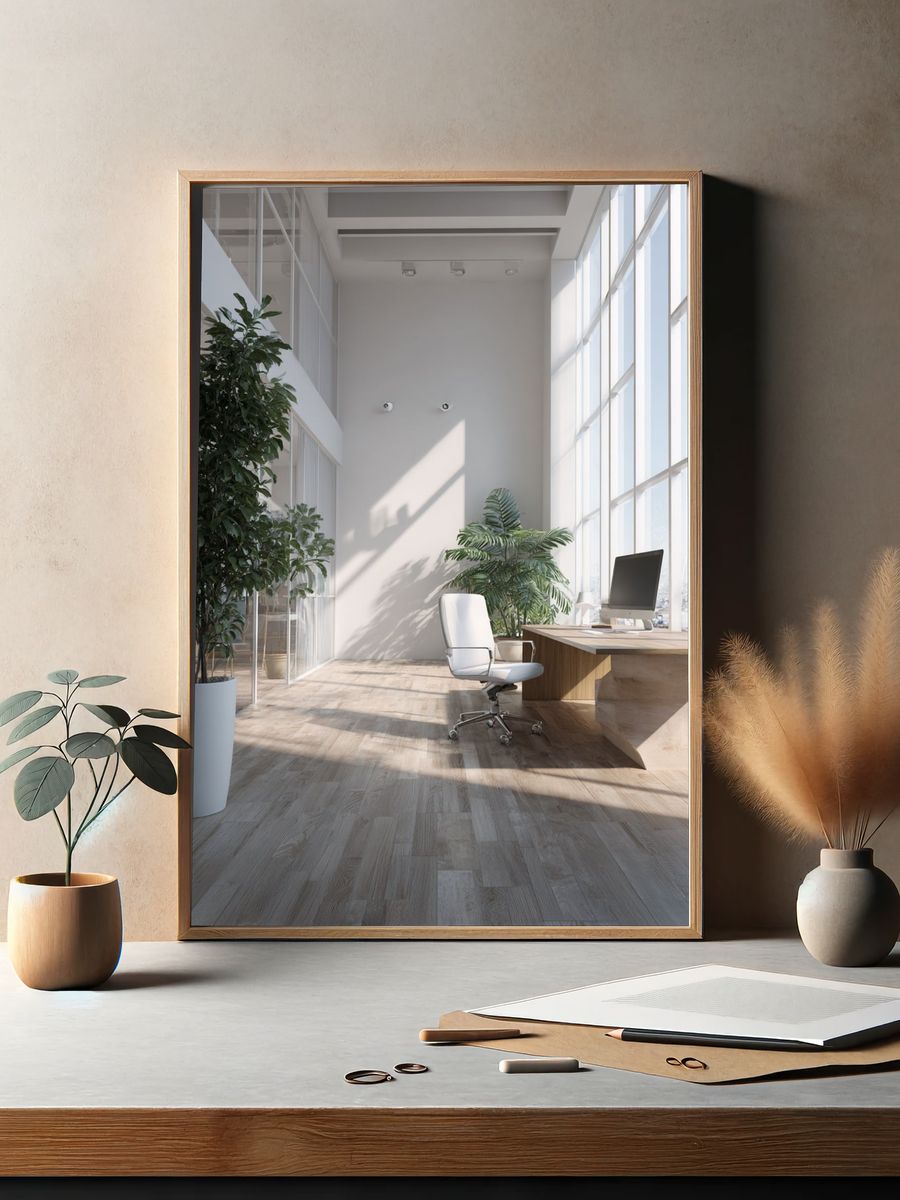 Sunlit Modern Office Interior Print. — room view 2