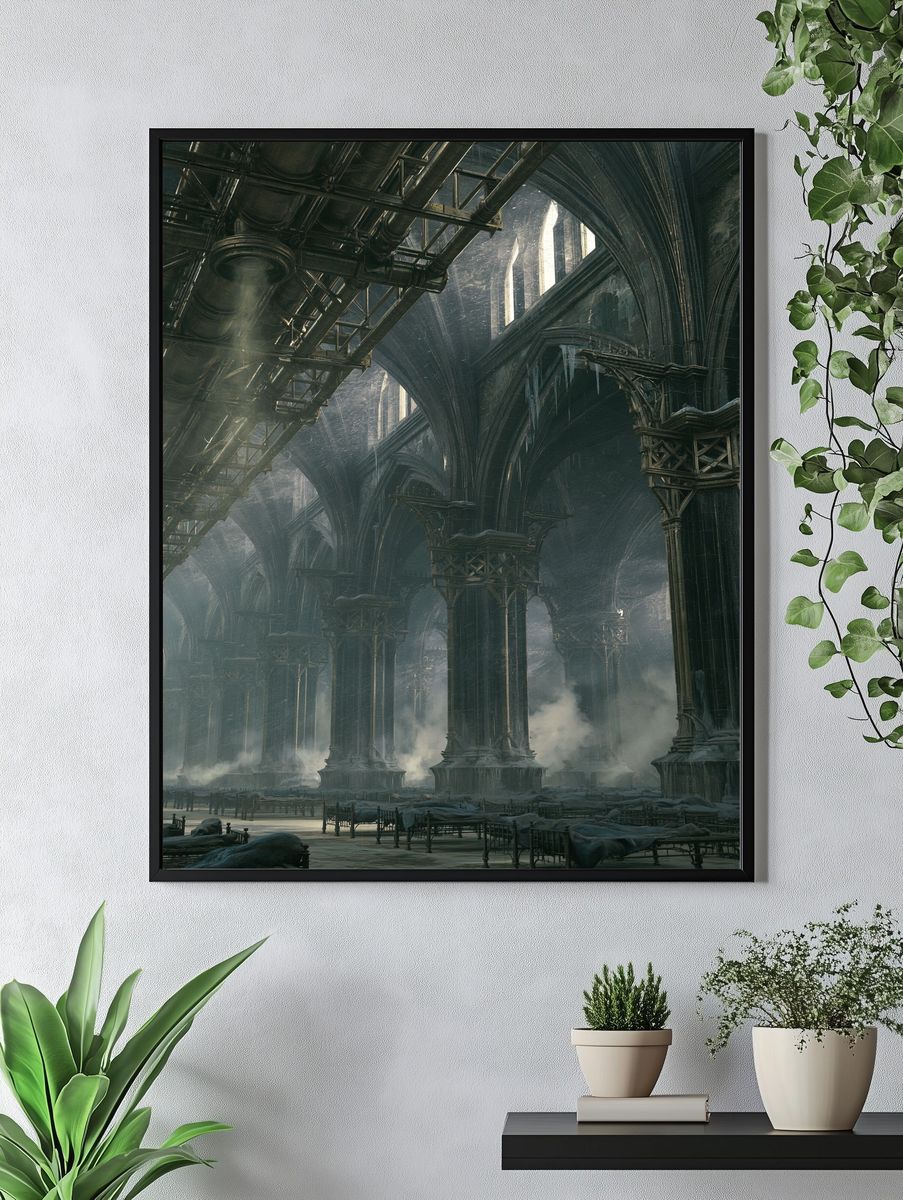 Gothic Cathedral Interior Poster. — room view 4