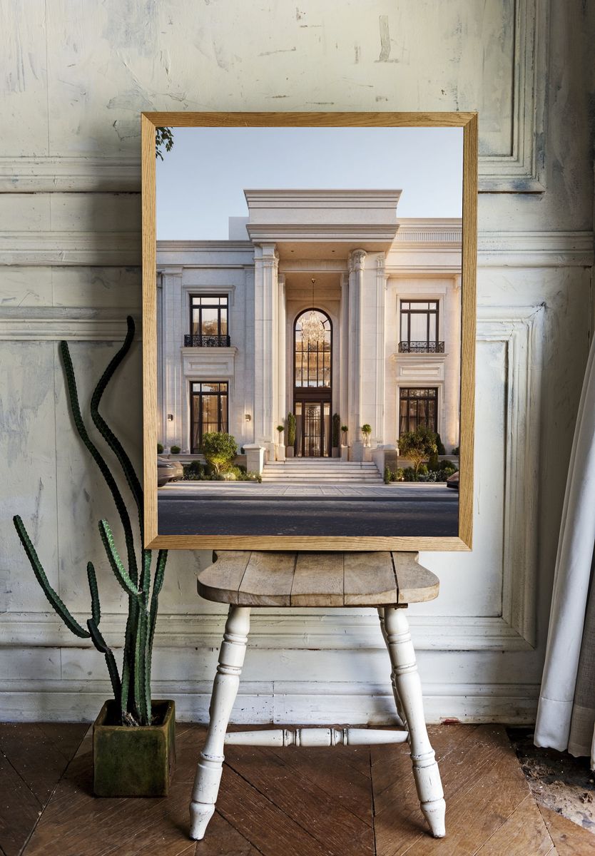 Luxury Neoclassical Mansion Photography Poster. room preview