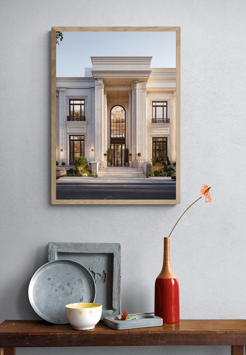 Luxury Neoclassical Mansion Photography Poster. — room view 3
