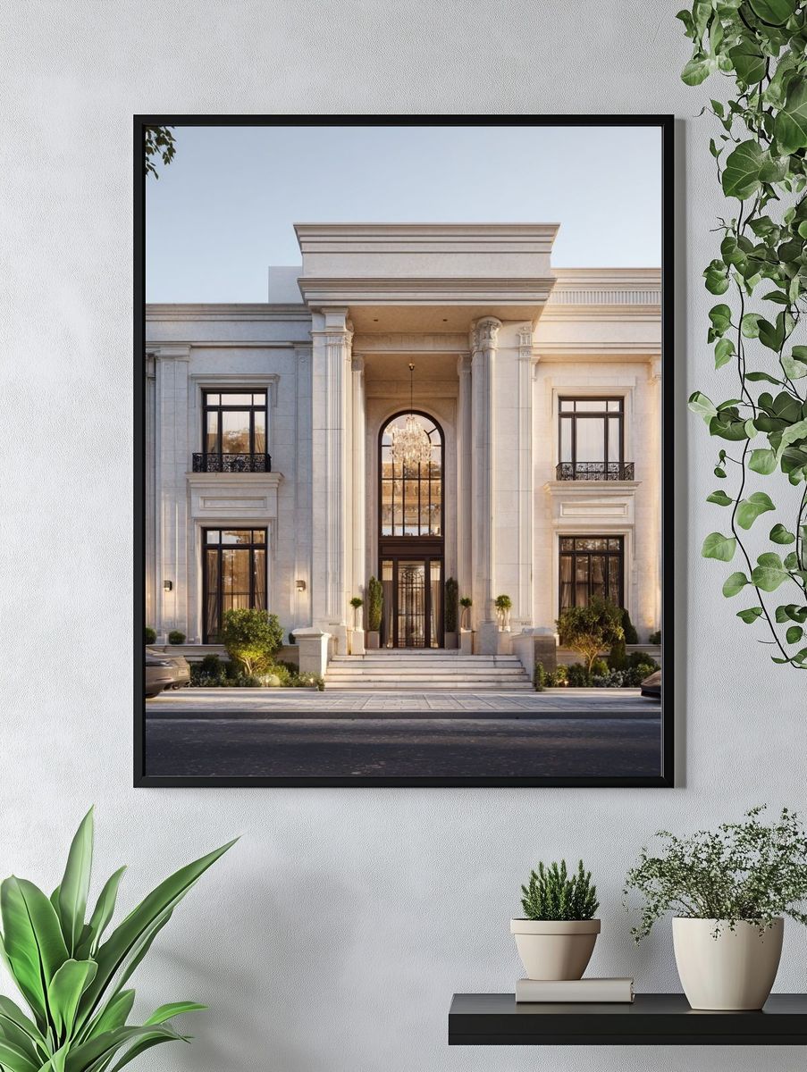Luxury Neoclassical Mansion Photography Poster. — room view 4