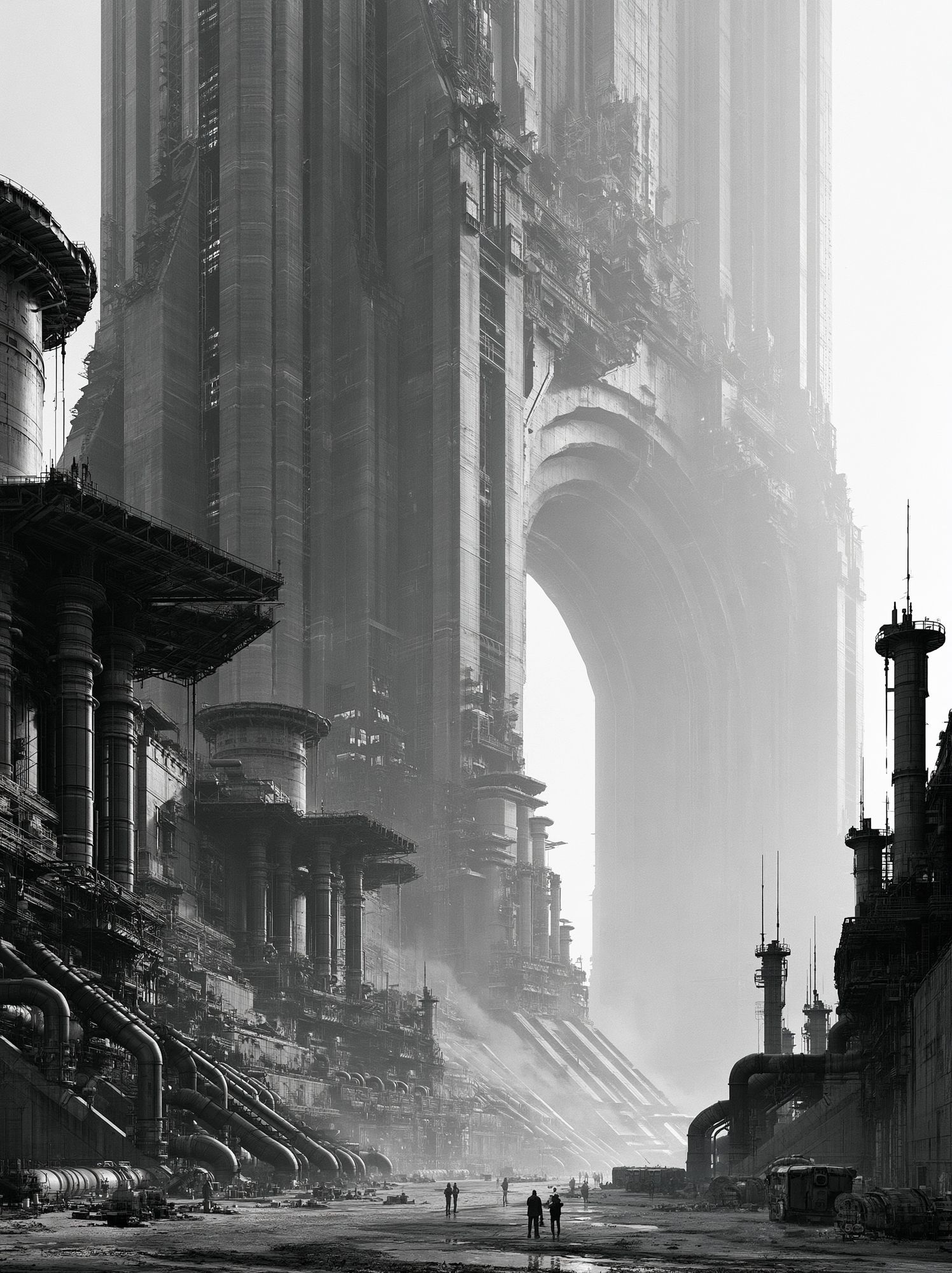 Futuristic Industrial Cityscape Print. poster detail