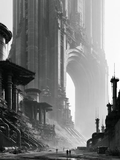 Futuristic Industrial Cityscape Print. poster print
