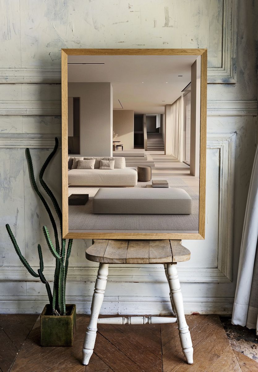 Minimalist Neutral Living Room Print. room preview