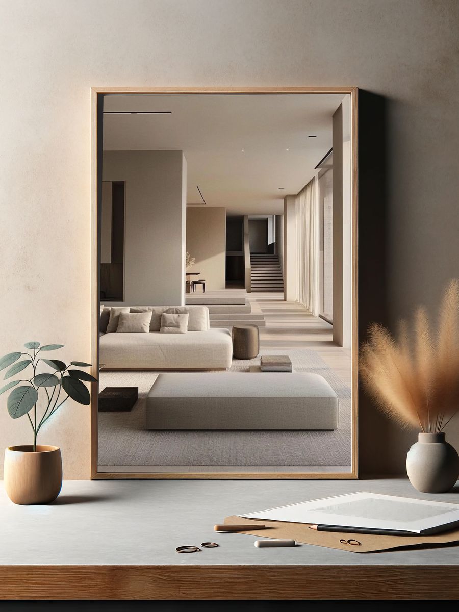 Minimalist Neutral Living Room Print. — room view 2
