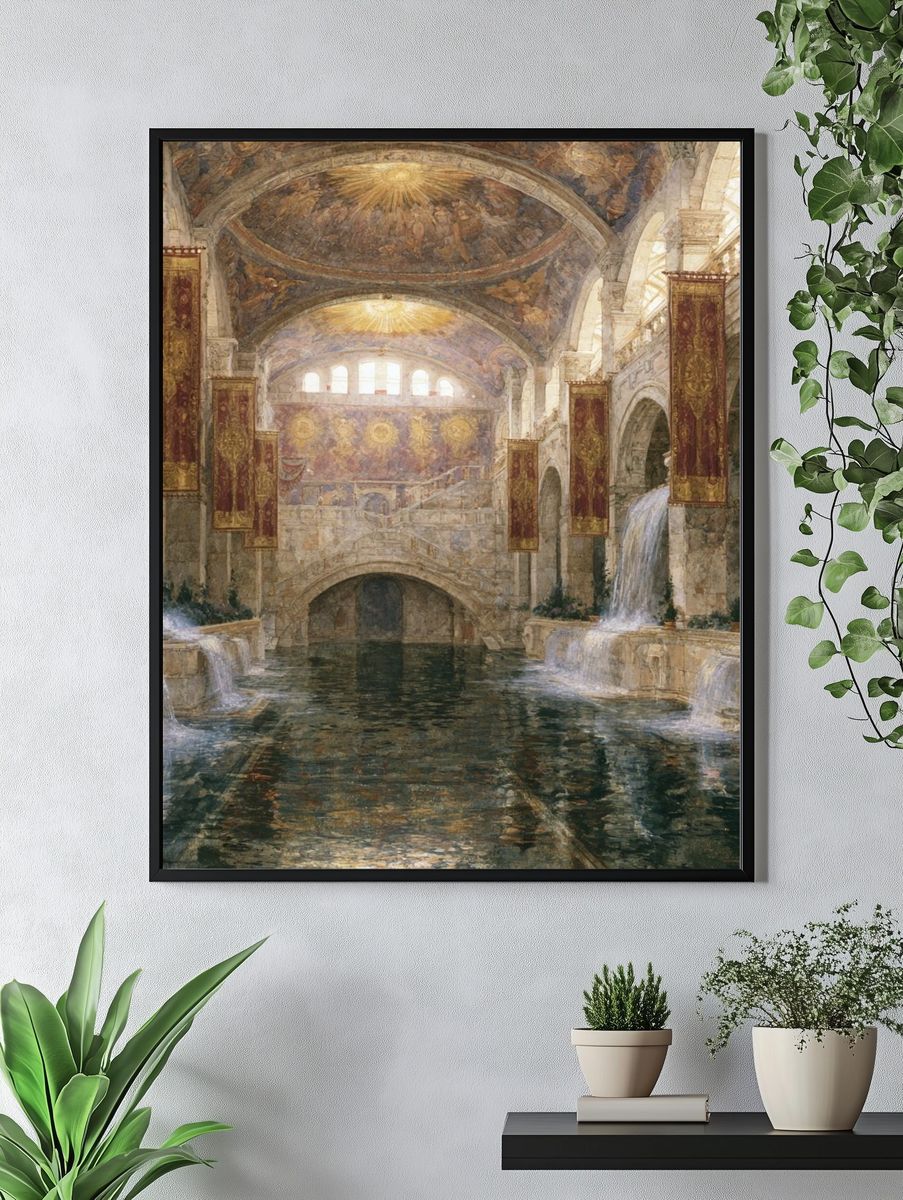 Roman Bathhouse Interior Print. — room view 4