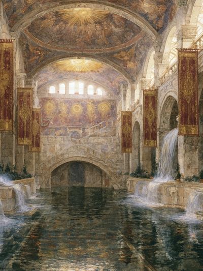 Roman Bathhouse Interior Print.
