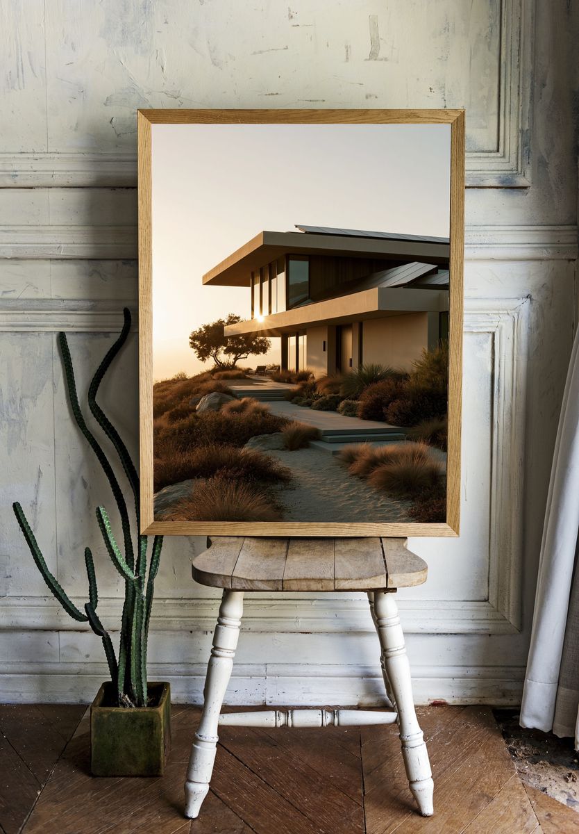 Modern Desert House Photography Poster. room preview