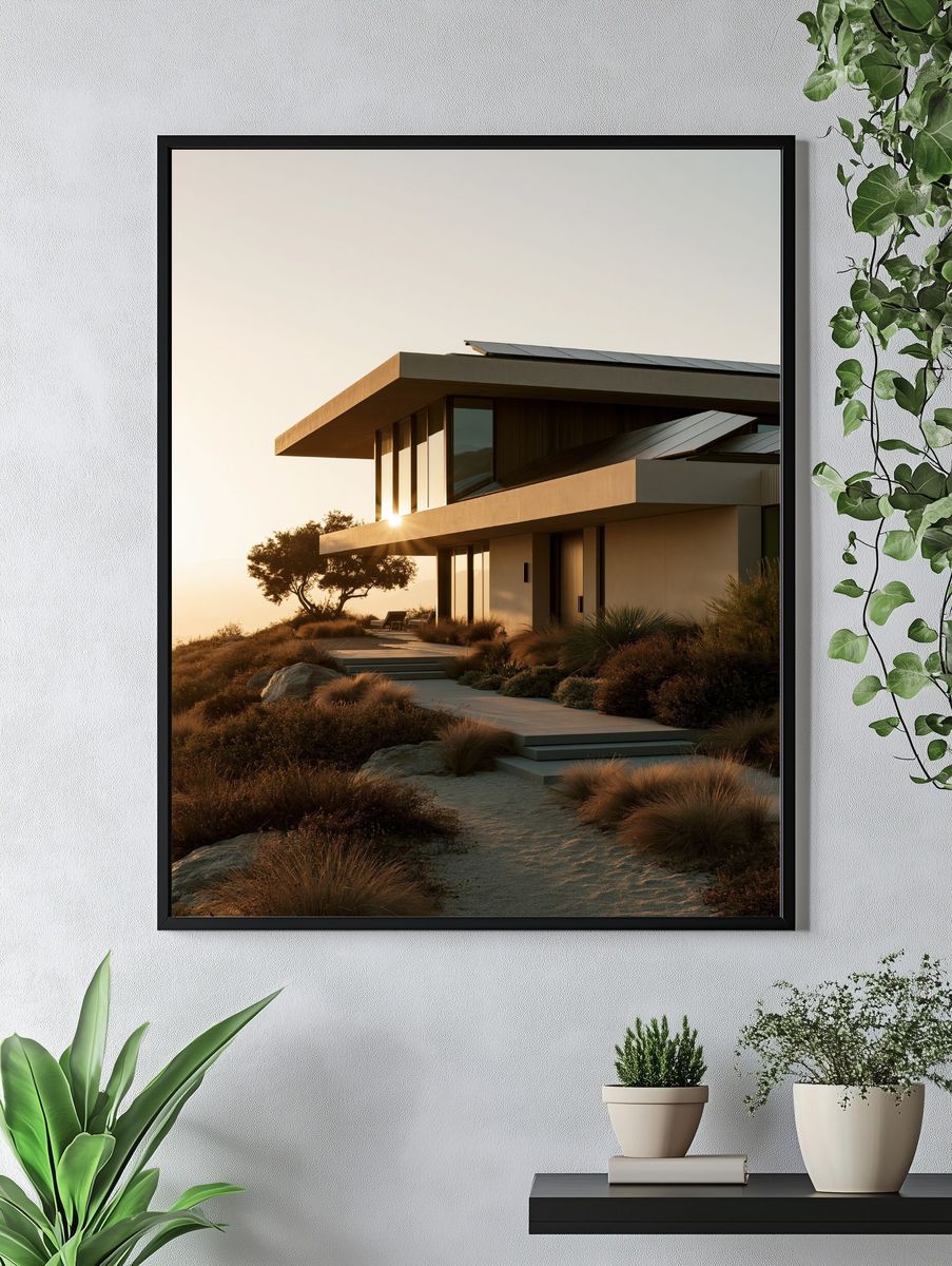 Modern Desert House Photography Poster. — room view 4
