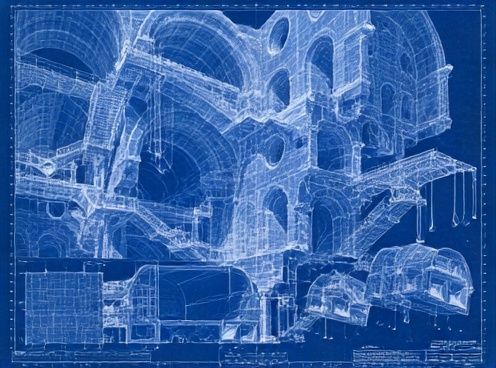 Architectural Blueprint Poster. poster detail