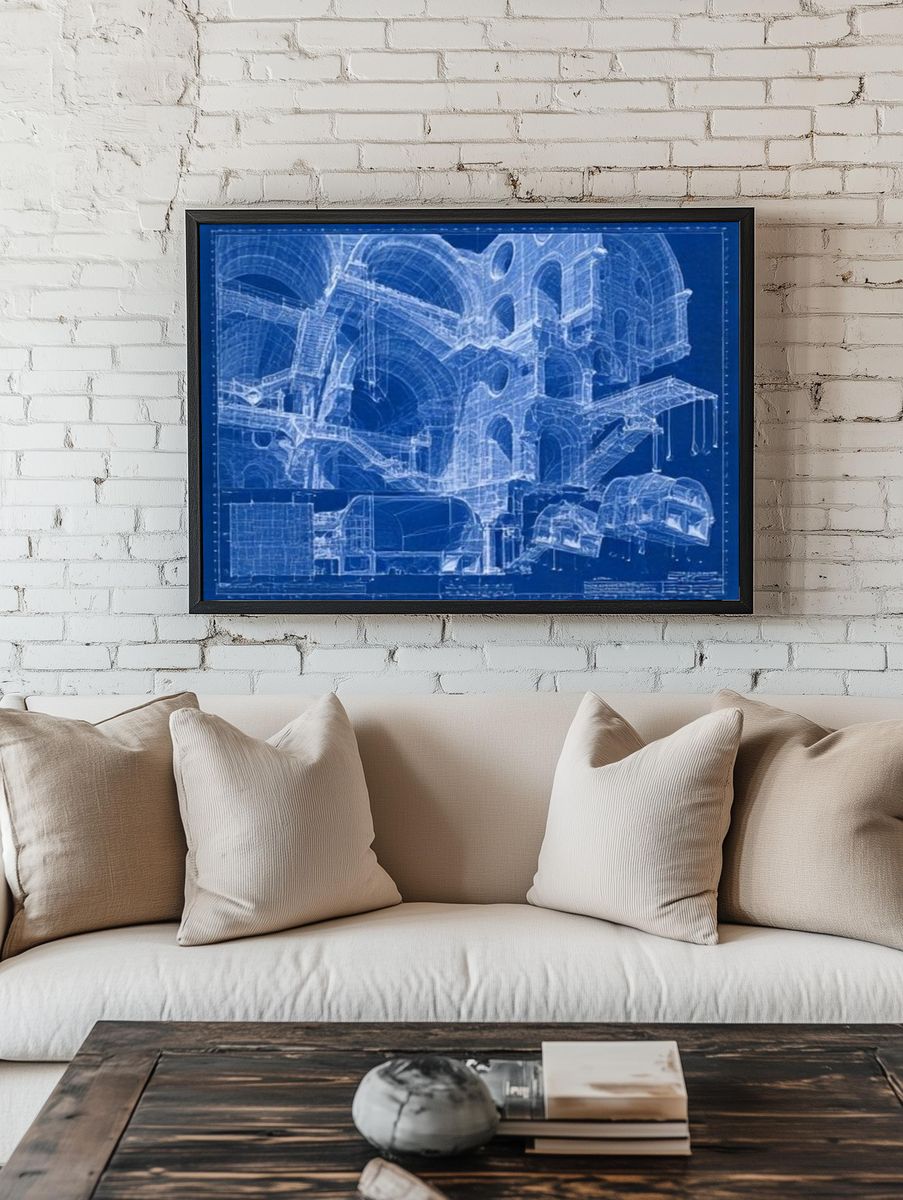 Architectural Blueprint Poster. room preview