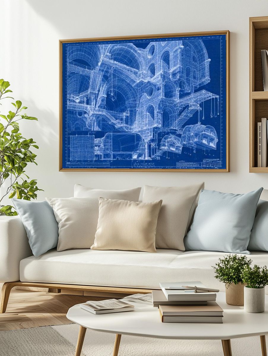 Architectural Blueprint Poster. — room view 2