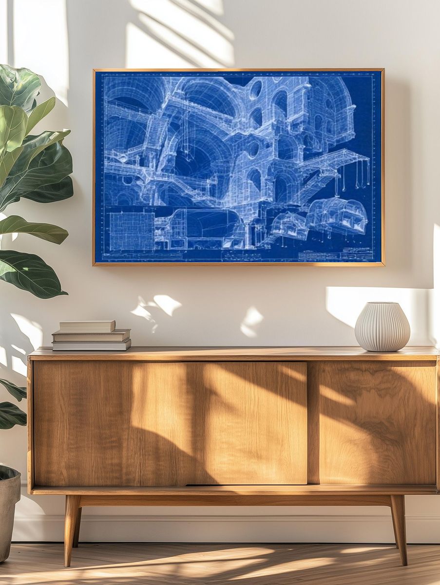 Architectural Blueprint Poster. — room view 3