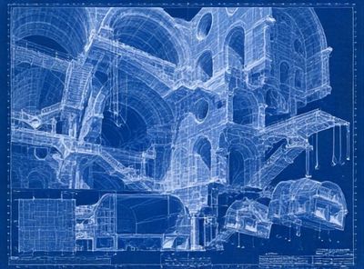 Architectural Blueprint Poster.