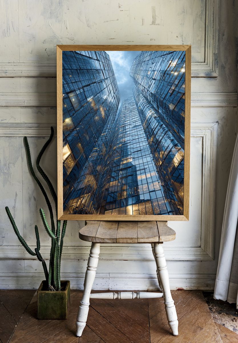 Glass Skyscrapers — Architecture Print. room preview