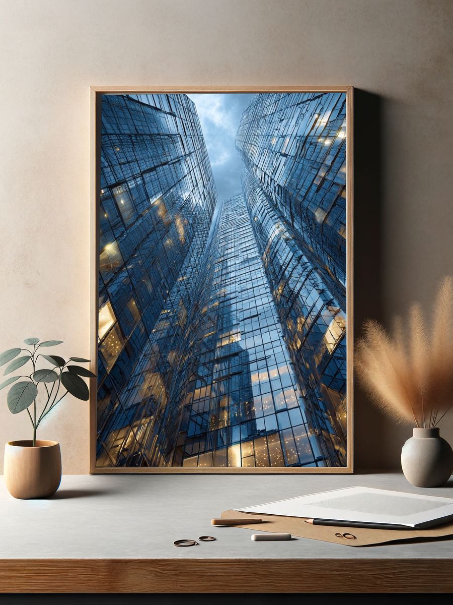 Glass Skyscrapers — Architecture Print. — room view 2