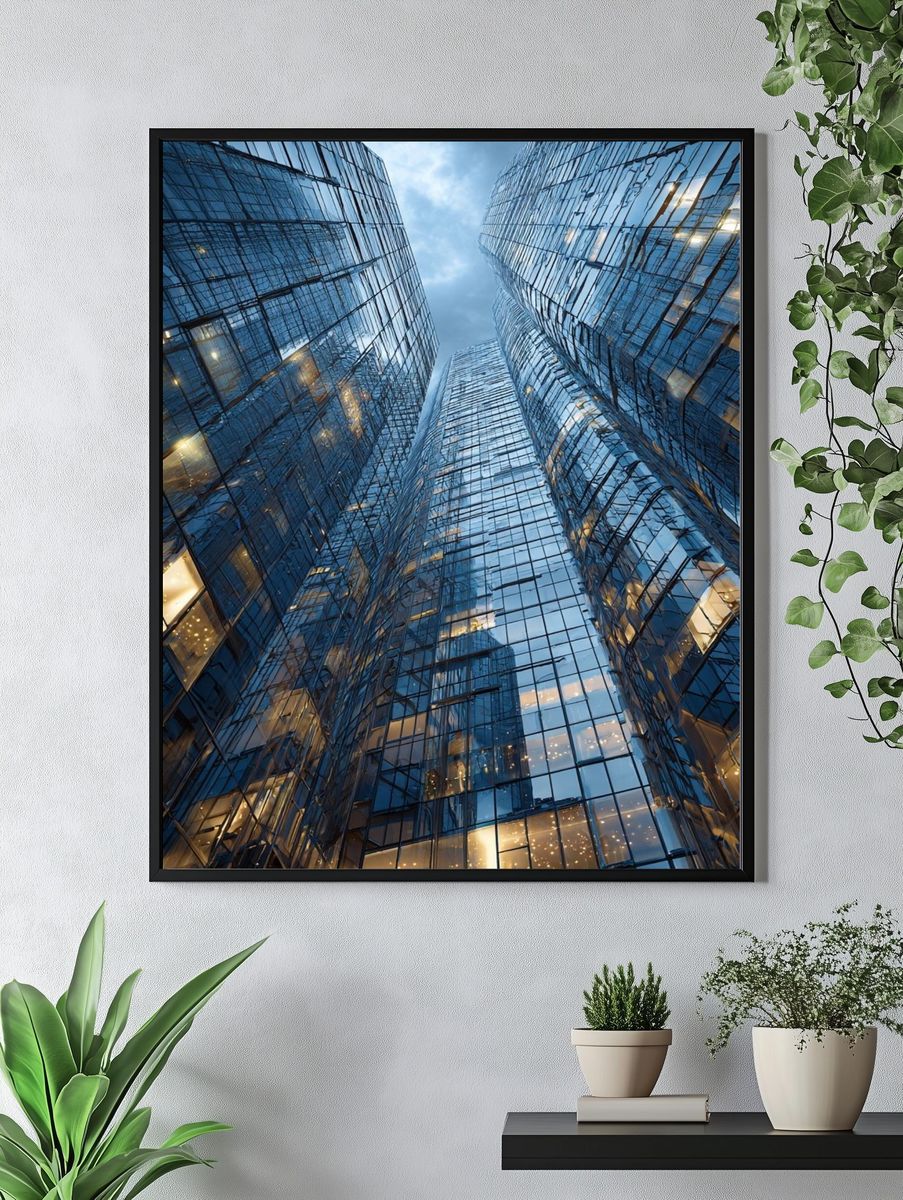 Glass Skyscrapers — Architecture Print. — room view 4