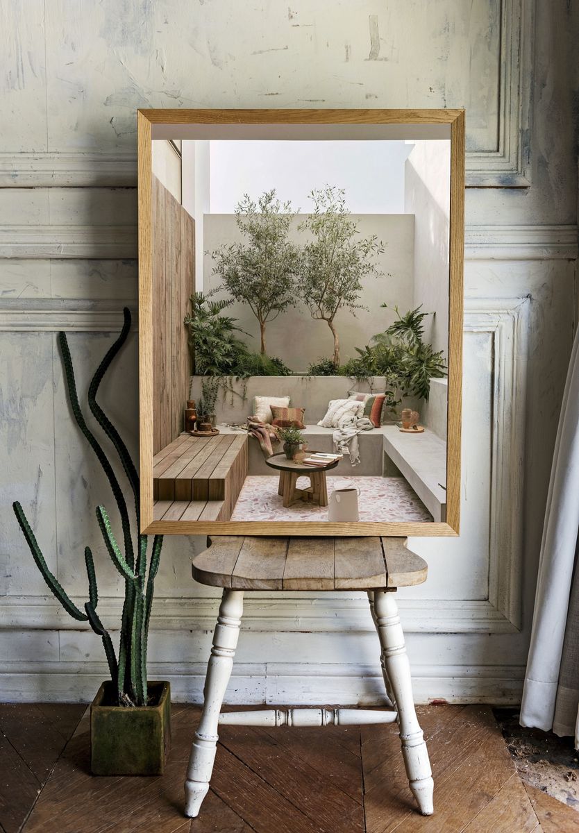 Mediterranean Courtyard Interior Print. room preview