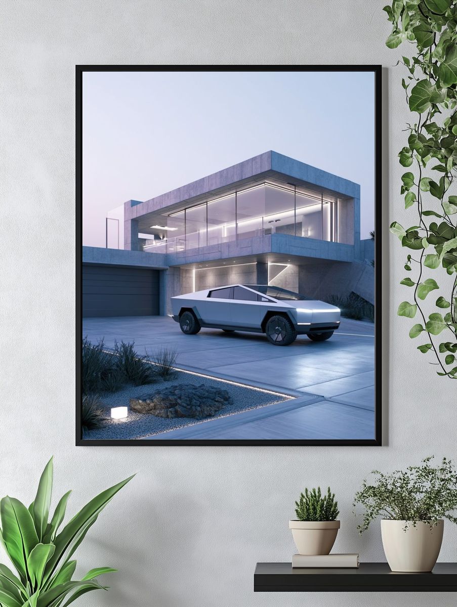 Cybertruck Modern Architecture Poster. — room view 4