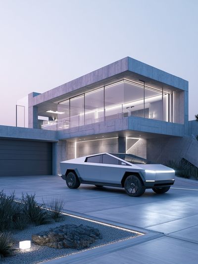 Cybertruck Modern Architecture Poster.