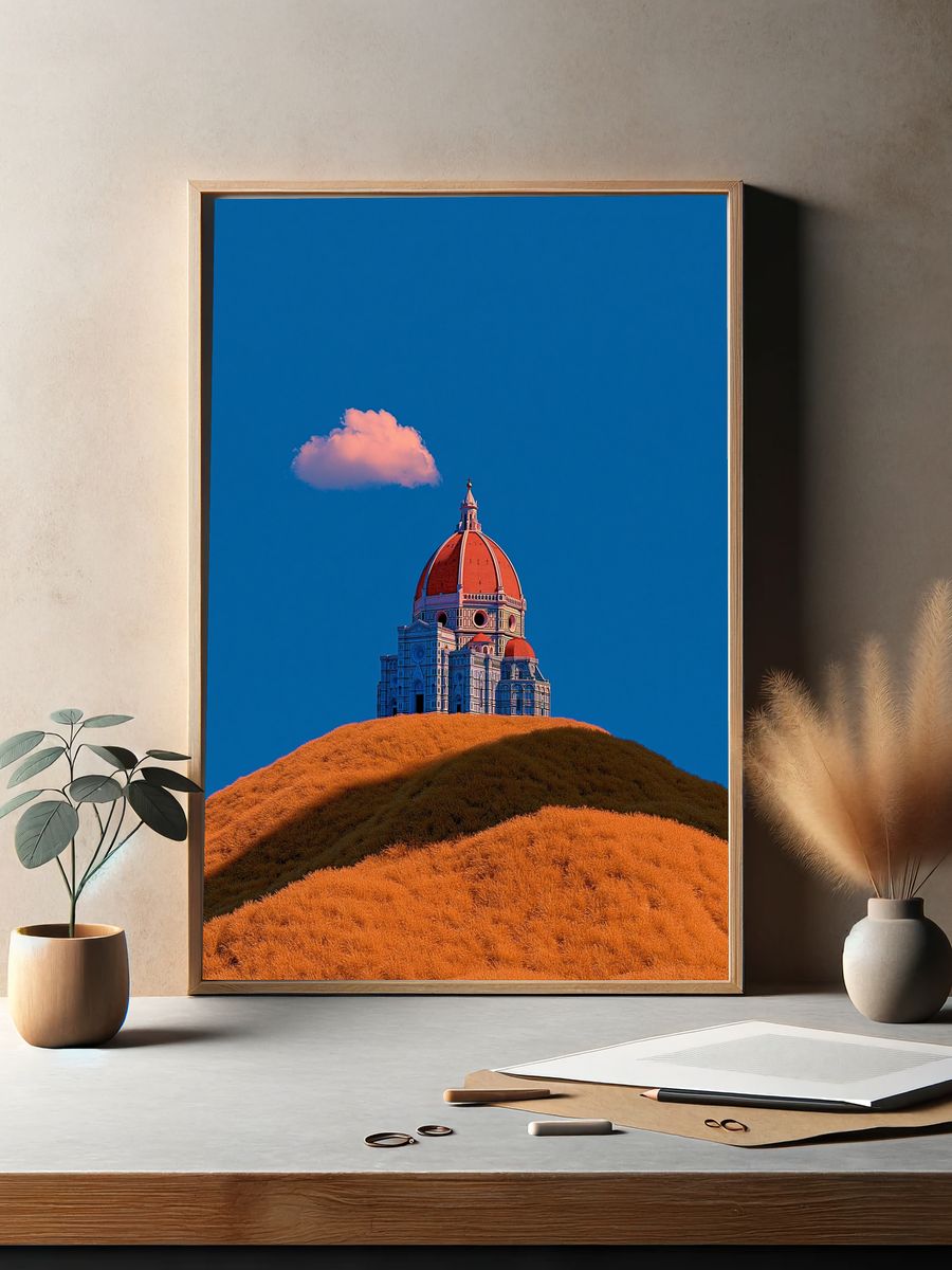 Florence Cathedral Landscape Print. — room view 2