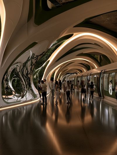 Futuristic Transit Tunnel Architecture Poster.