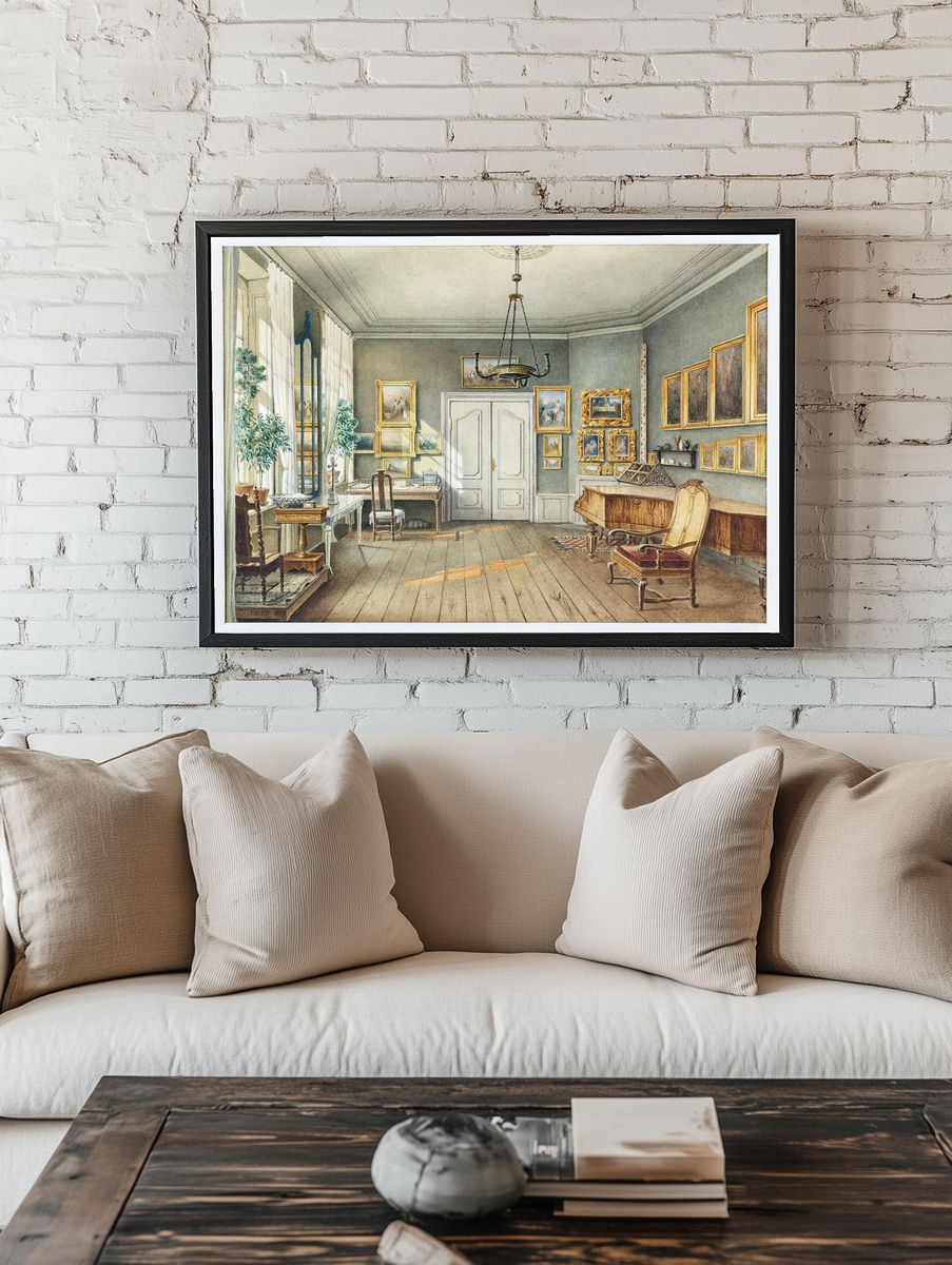 The Music Room of Fanny Hensel (née Mendelssohn) (1849), vintage interior. — room view 1