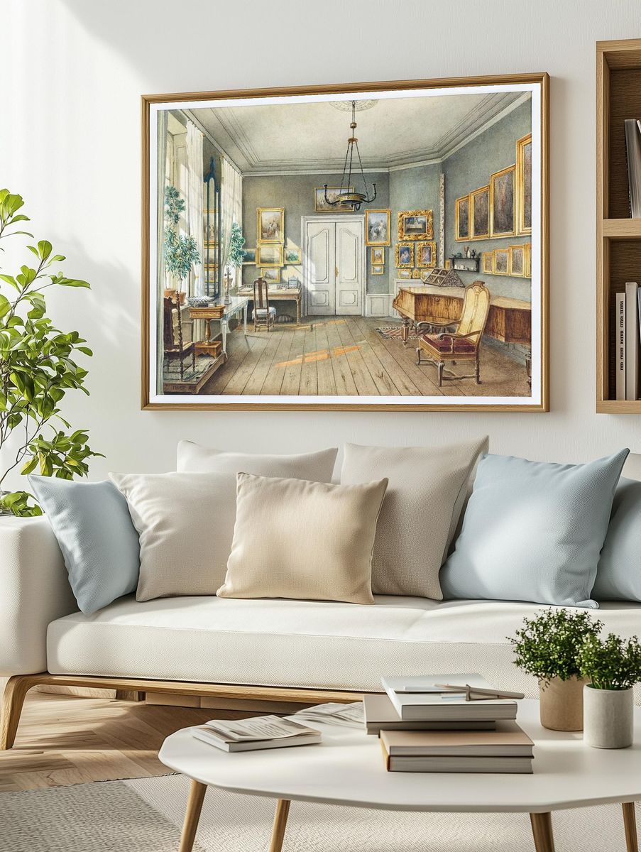 The Music Room of Fanny Hensel (née Mendelssohn) (1849), vintage interior. — room view 2