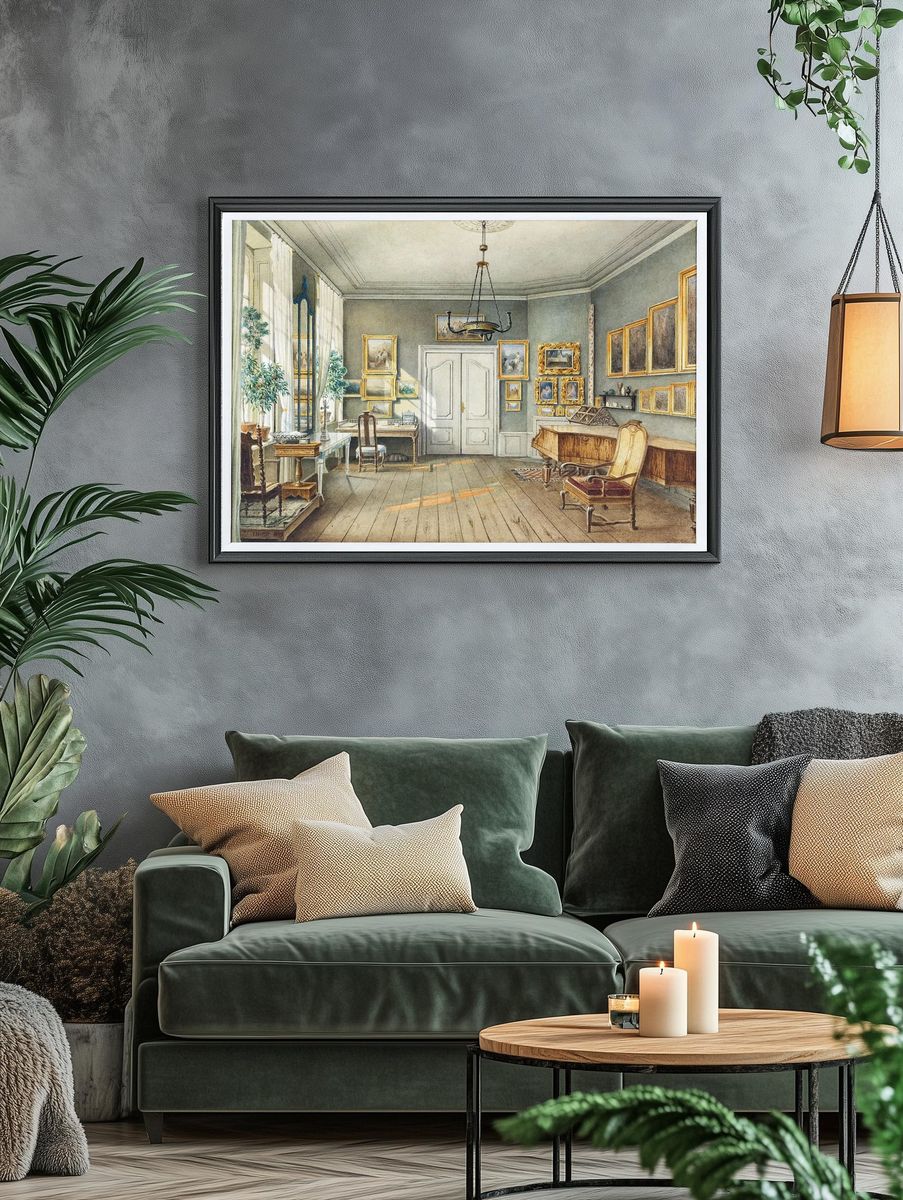 The Music Room of Fanny Hensel (née Mendelssohn) (1849), vintage interior. — room view 4